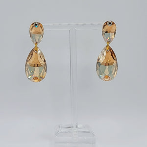 French post earrings (Glitz Raindrop II Golden Shadow)