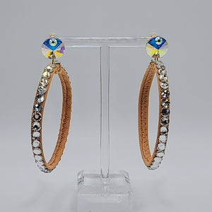 French post hoop earrings (Glitz Nude/Crystal)