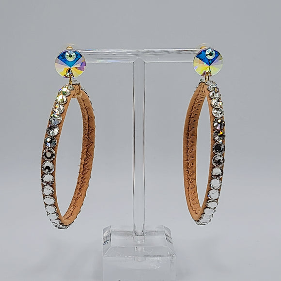 French post hoop earrings (Glitz Nude/Crystal)
