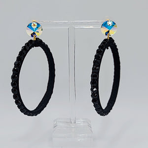 French post hoop earrings (Glitz Black/Jet)